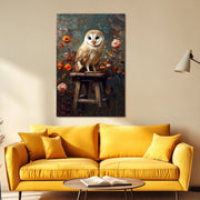 Vintage Uil schilderij