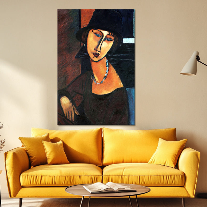 Jeanne Hébuterne mit Hut und Kette - Amedeo Modigliani