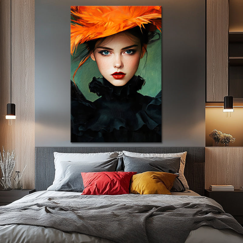 Frau mit orangem Hut VII