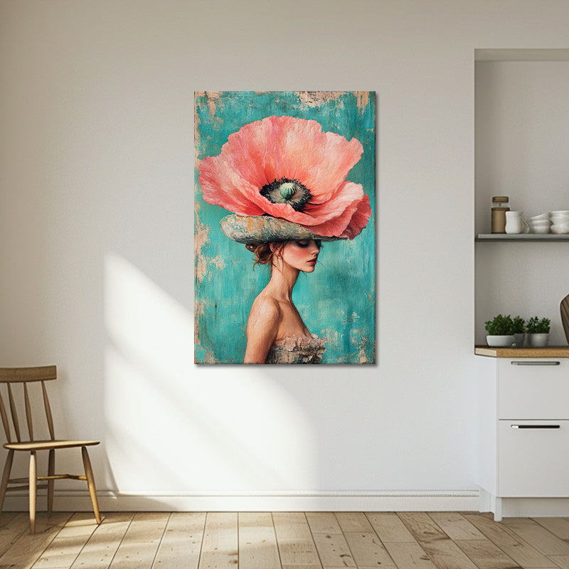 Frau mit einer großen Blume