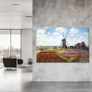 Fields of Tulip With The Rijnsburg Windmill - Monet