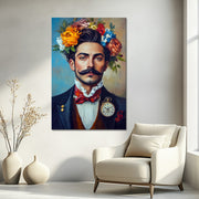 Mann mit Blumen