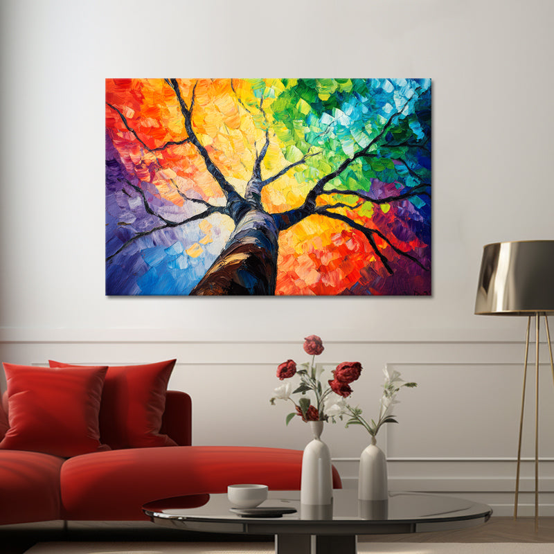Schilderij Kleurrijk boom II
