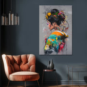 Japanische Geisha-Graffiti-Kunst