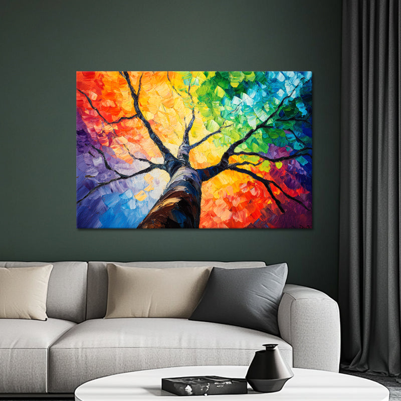 Schilderij Kleurrijk boom II