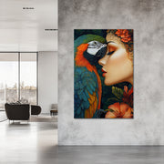 Frau mit einem Papagei IV