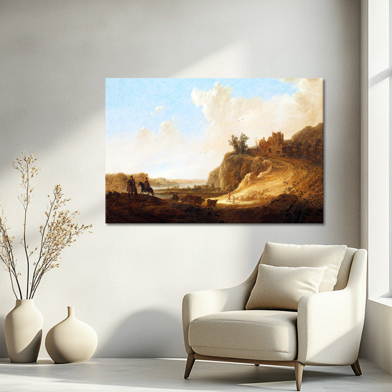 Bergachtig landschap met kasteelruïne - Aelbert Cuyp