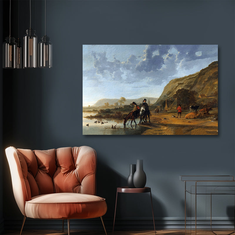 Flusslandschaft mit Reitern - Aelbert Cuyp
