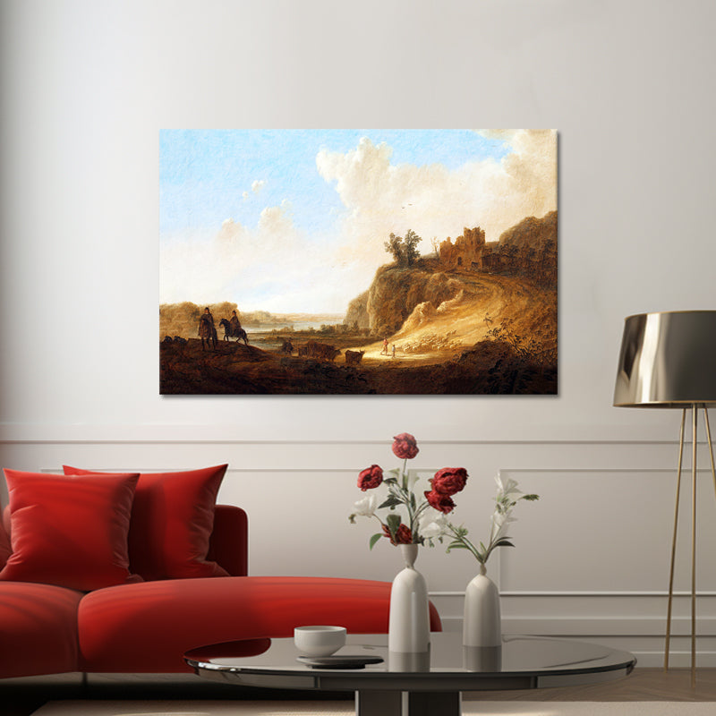 Bergachtig landschap met kasteelruïne - Aelbert Cuyp