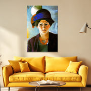 Portrait de la femme de l'artiste avec un chapeau - August Macke