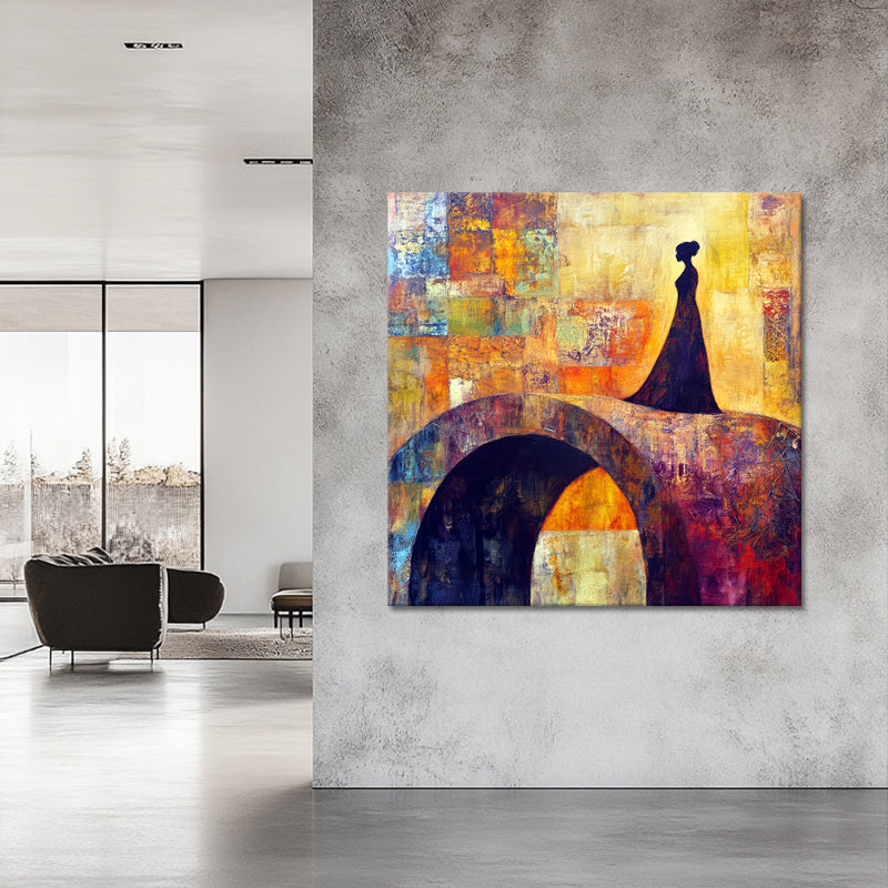 Frau auf der Brücke
