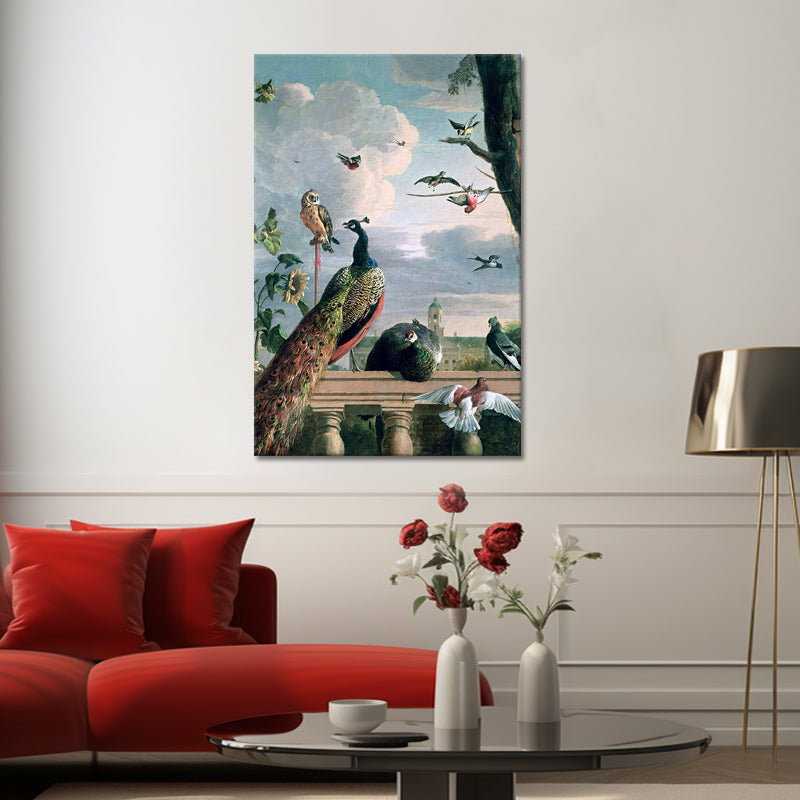 Paleis van Amsterdam met exotische vogels - Melchior d'Hondecoeter