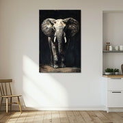 Olifant in zwart
