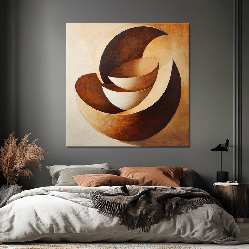 Abstract schilderij aardetinten