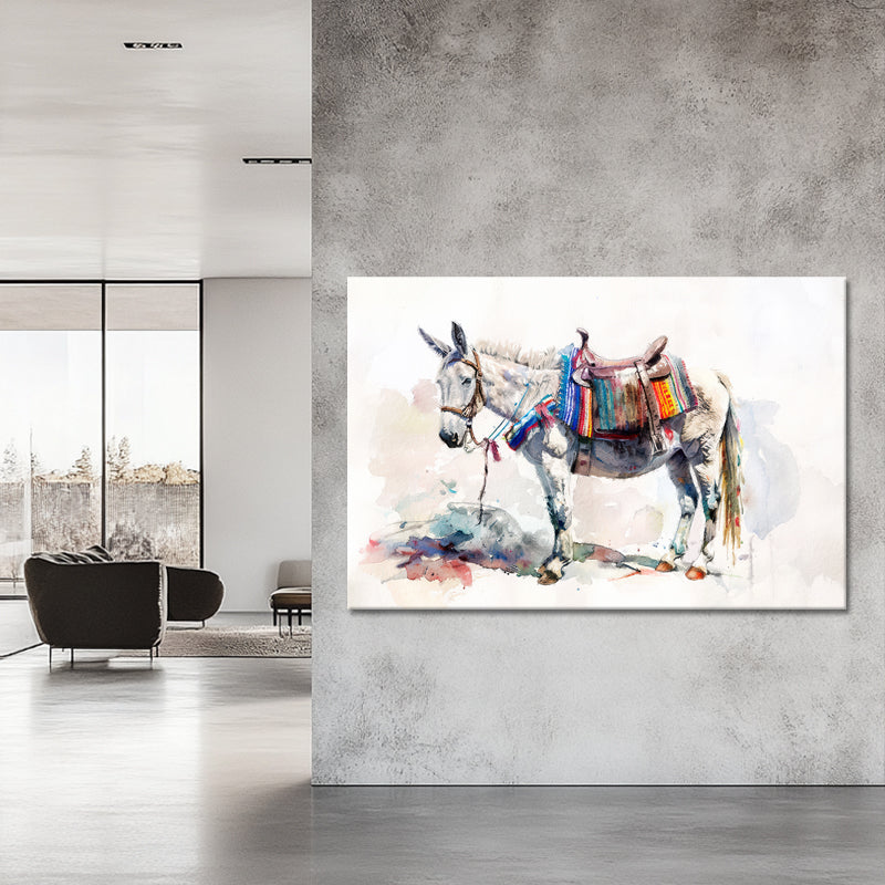 Aquarel Schilderij Ezel
