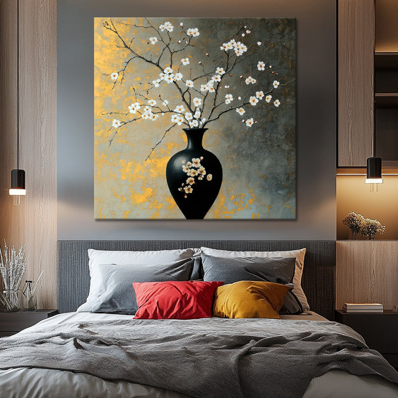 Art Vase mit Blumen