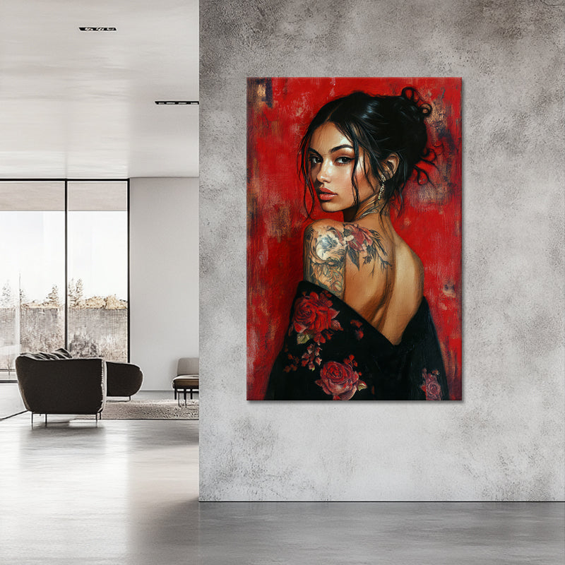 Japanische Frau mit Tattoo
