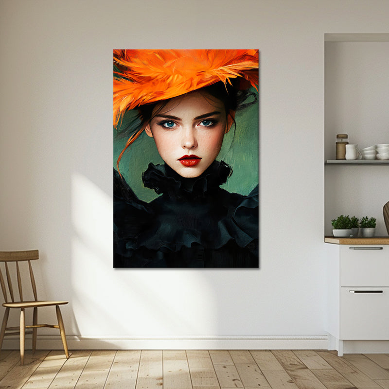 Frau mit orangem Hut VII