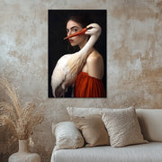 Gemälde Frau mit Storch III