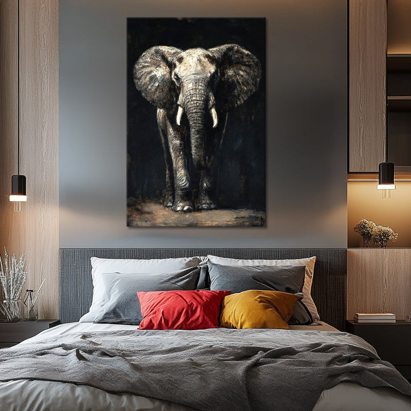 Olifant in zwart