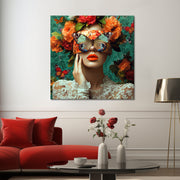 Frau mit Schmetterling-Kunst