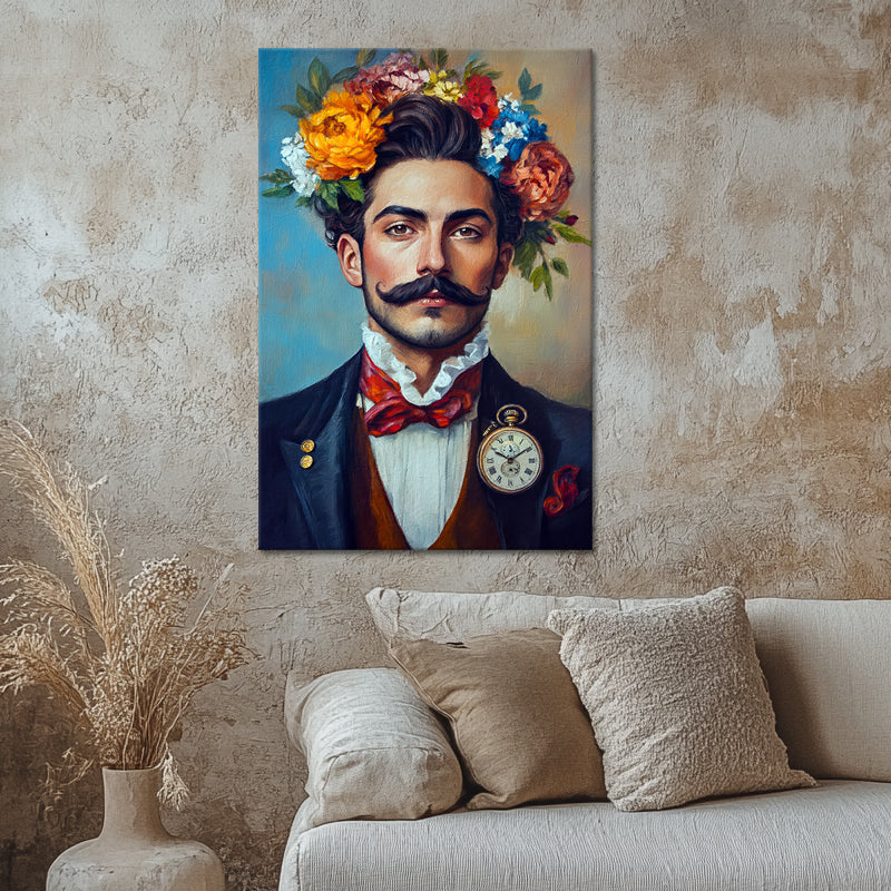 Mann mit Blumen