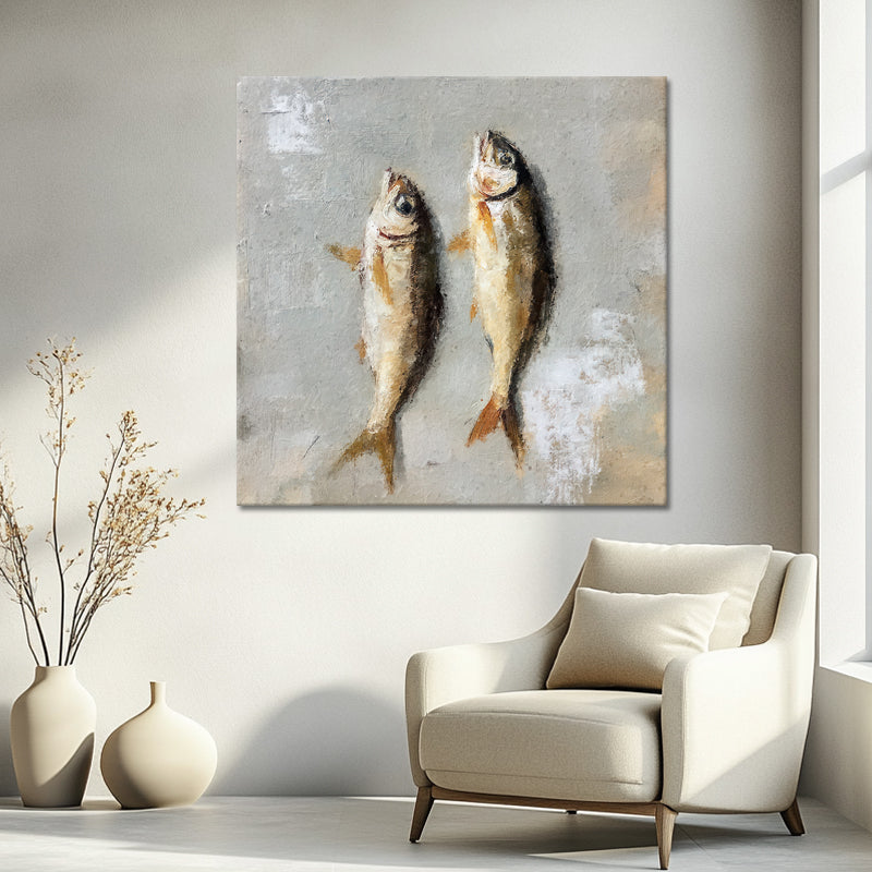 Twee vissen schilderij