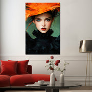 Frau mit orangem Hut VII