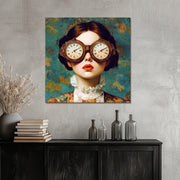 Vrouw met vintage klok