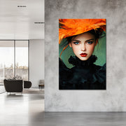 Frau mit orangem Hut VII
