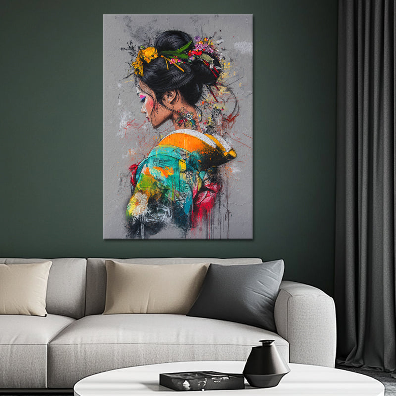 Japanische Geisha-Graffiti-Kunst