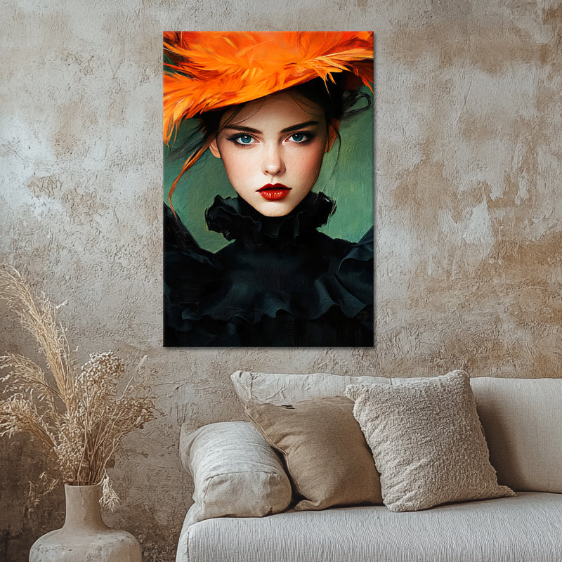 Frau mit orangem Hut VII
