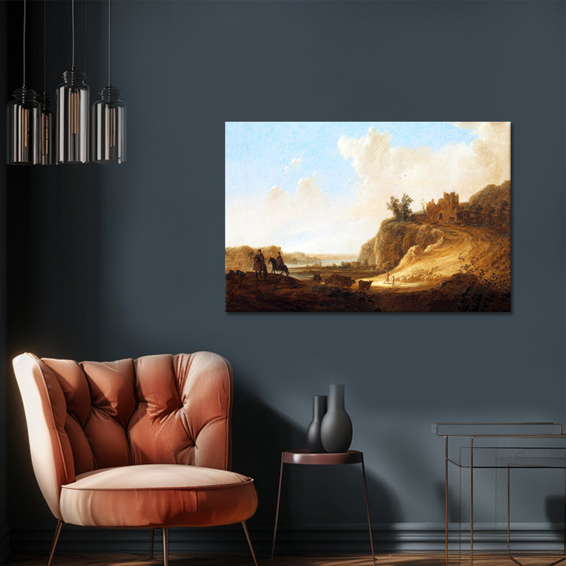 Bergachtig landschap met kasteelruïne - Aelbert Cuyp