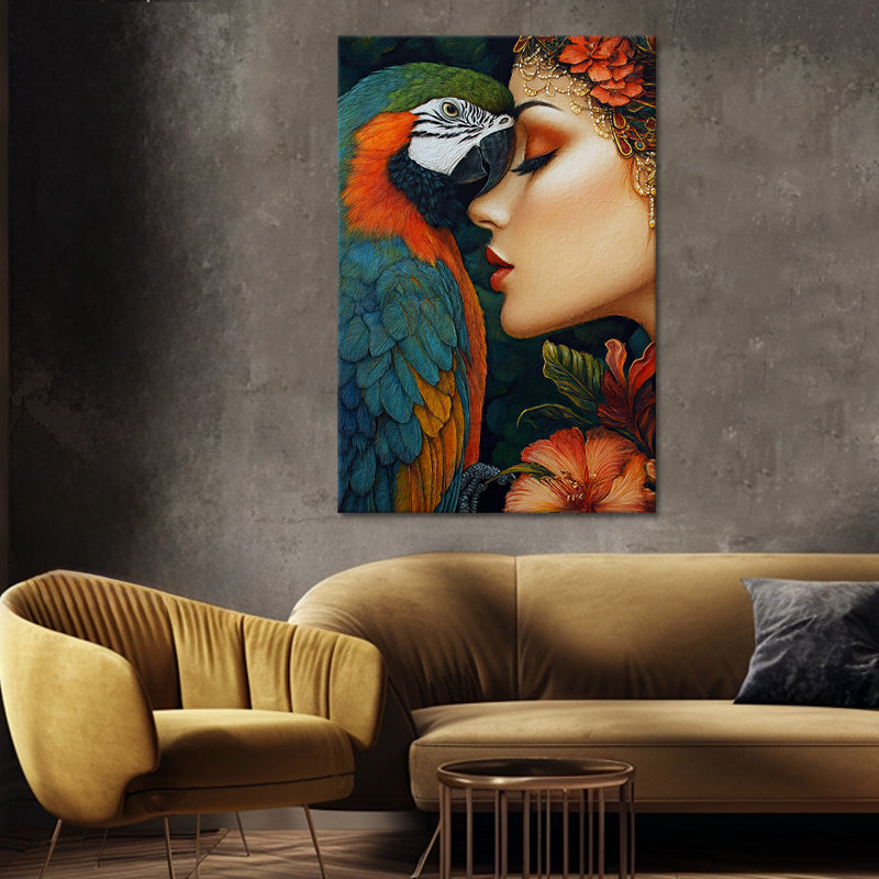 Frau mit einem Papagei IV