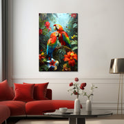 Schilderij twee papegaaien