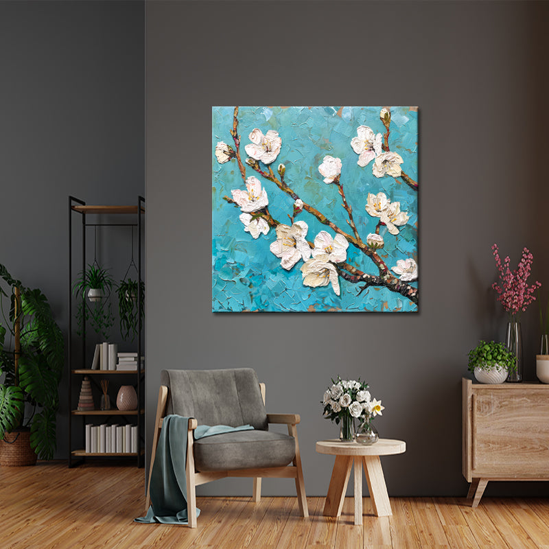 Tak met bloemen en knoppen