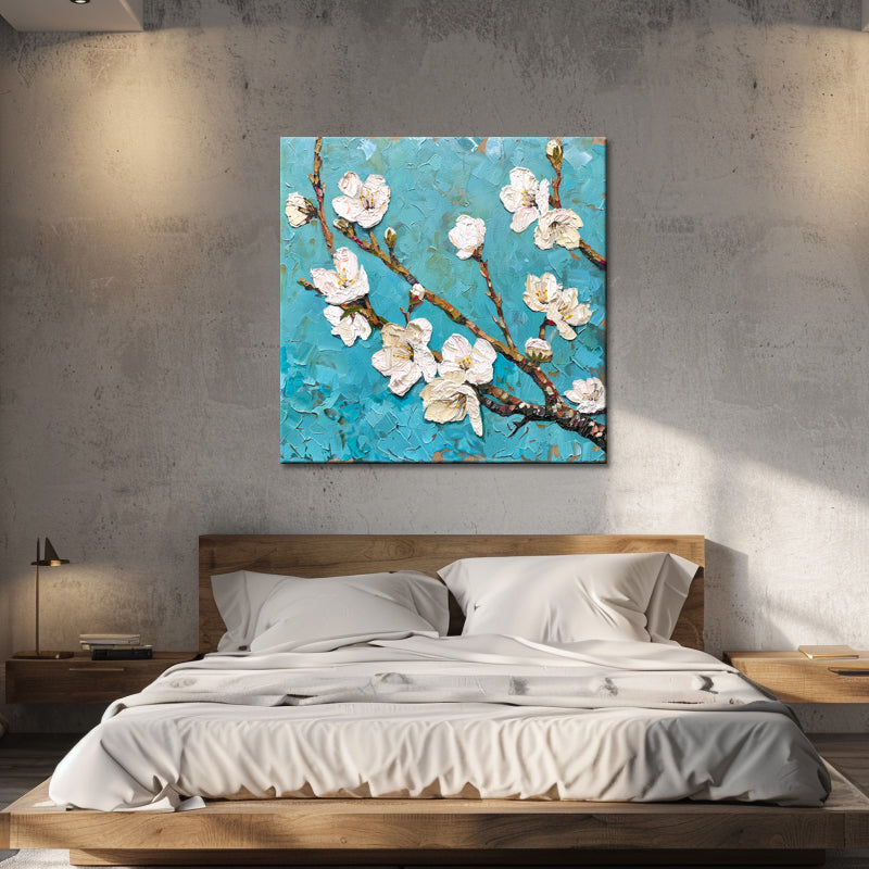 Tak met bloemen en knoppen
