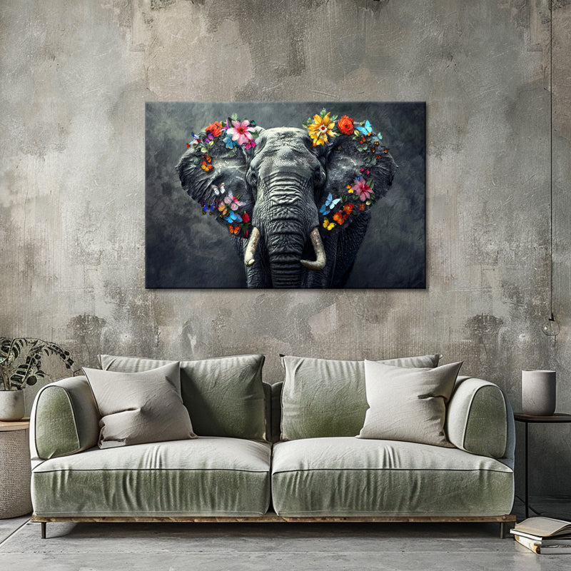 Olifant met bloemen