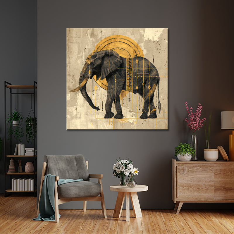 Olifant in sepia Art