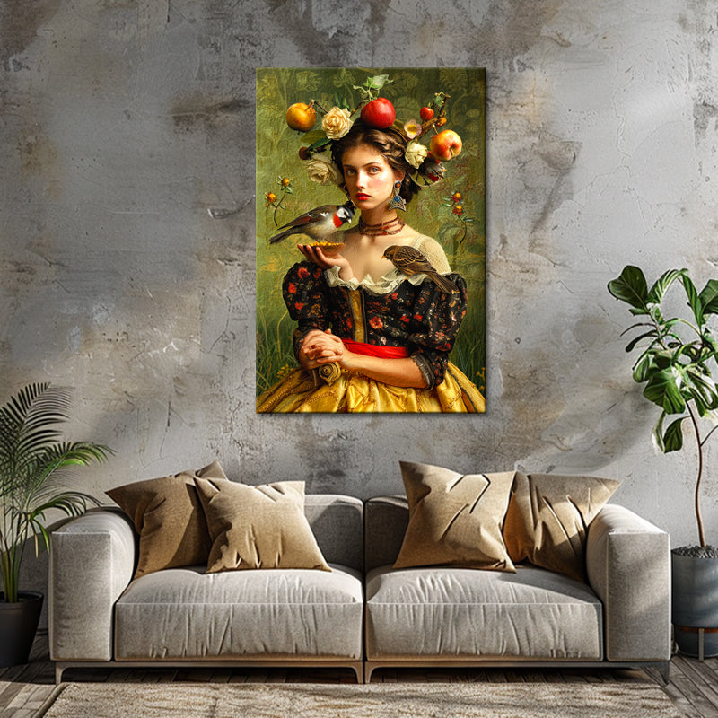 Frau mit Blumen Kunst