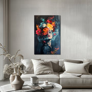 Schilderij vrouw bloemen