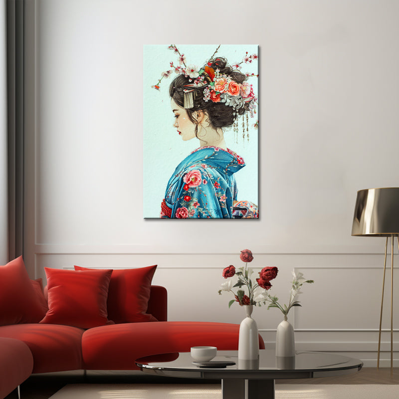 Frau in Kimono Kunst