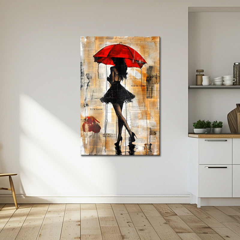 Vrouw met rode paraplu II