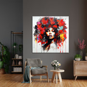 Vrouw met afro kapsel