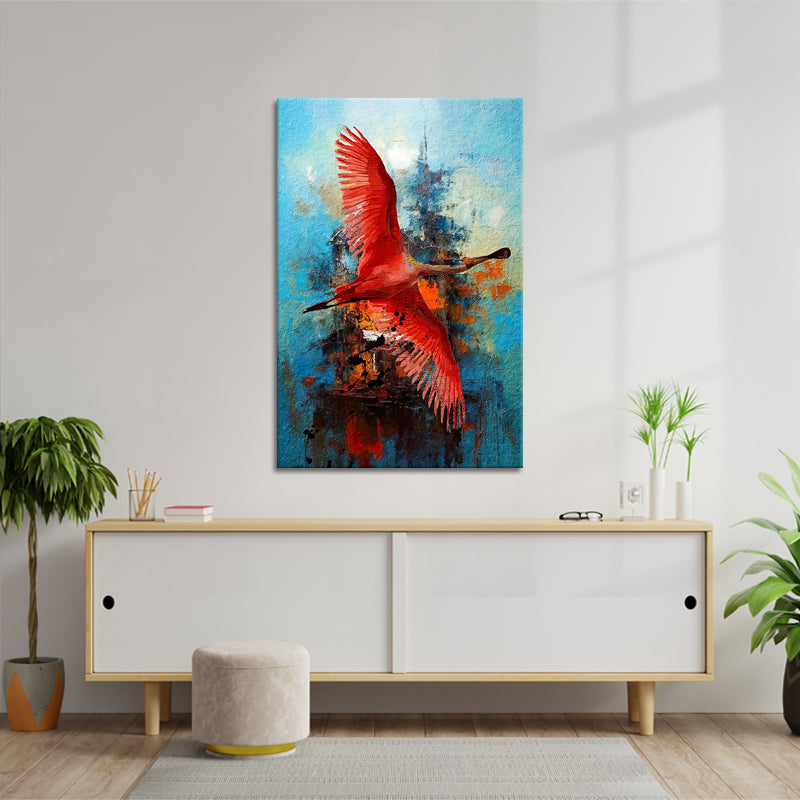 Abstract vliegende Flamingo