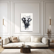 Olifant in zwart wit