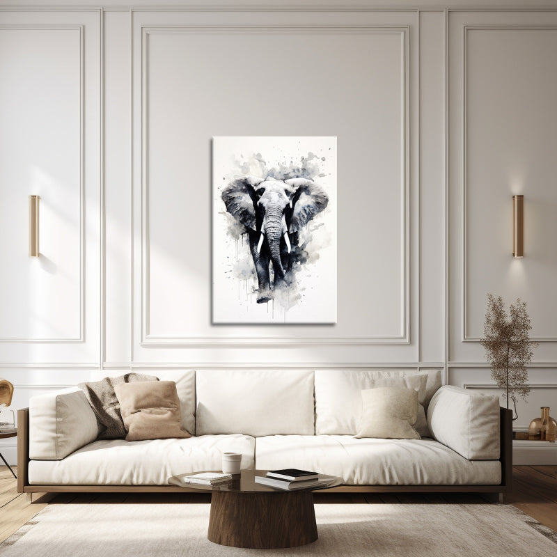 Olifant in zwart wit