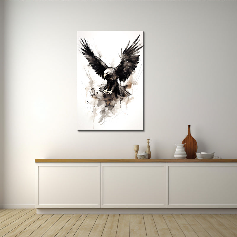 Adler-Gemälde schwarz-weiß