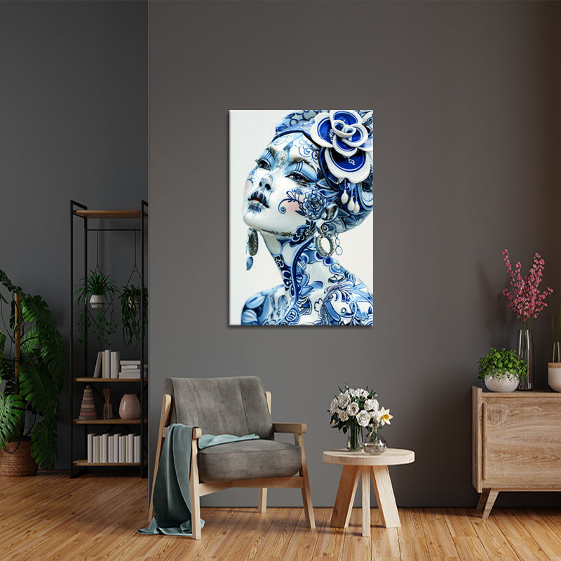 Dame in Delfter Blau