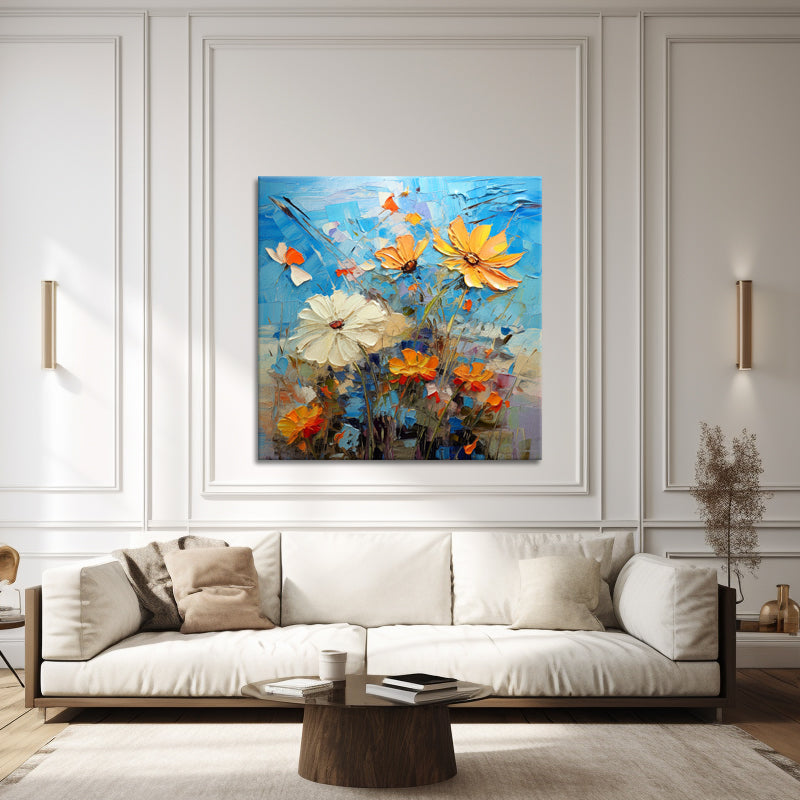 Abstraktes Gemälde mit Blumen